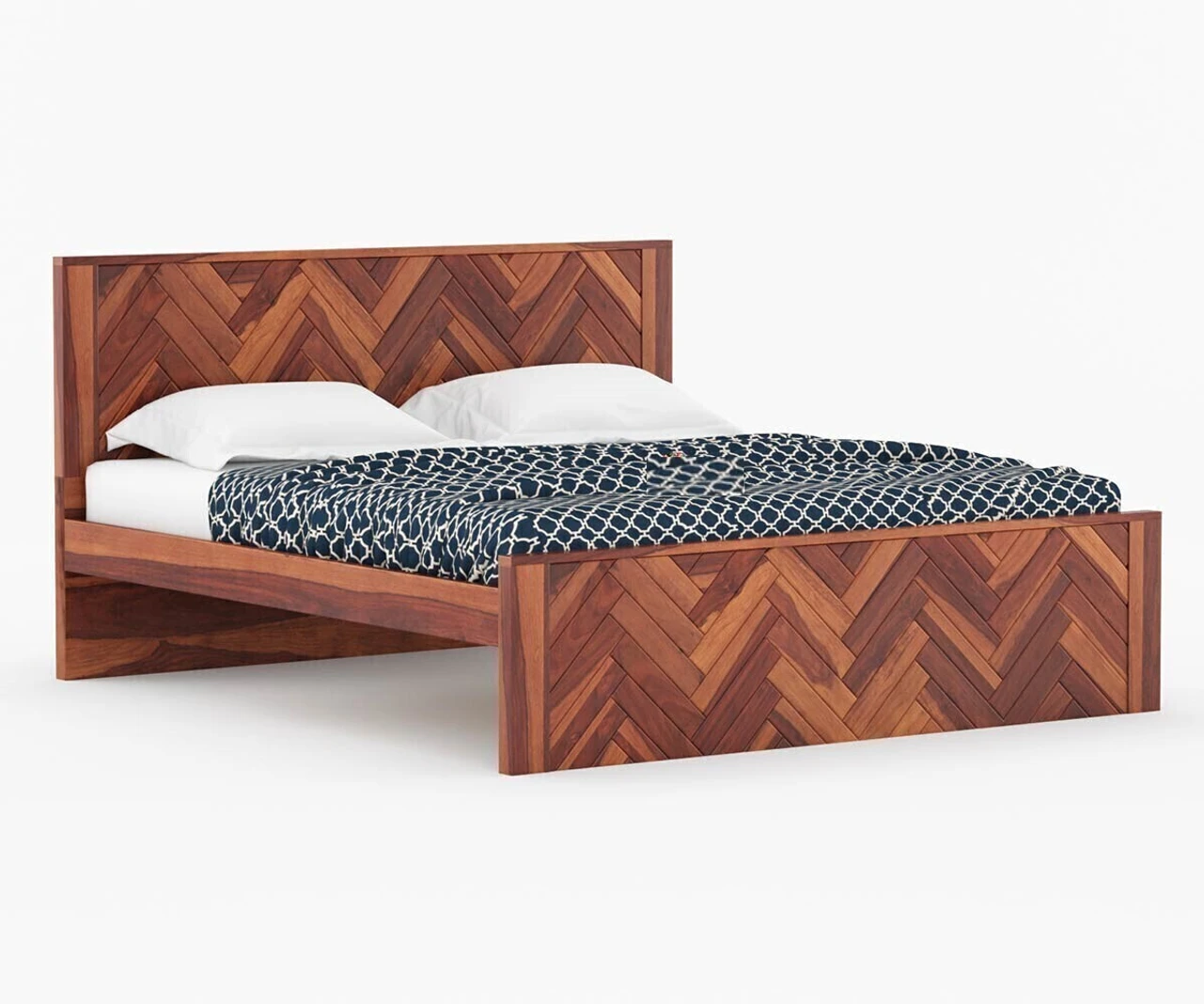 Flipkart Perfect Homes Solid Wood King Bed, 208.28 cm x 193.04 cm (6.83 ft x 6.33 ft) (Finish Color - Honey Finish, Delivery Condition - DIY(Do-It-Yourself)) - Image 2