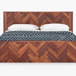 Flipkart Perfect Homes Solid Wood King Bed, 208.28 cm x 193.04 cm (6.83 ft x 6.33 ft) (Finish Color - Honey Finish, Delivery Condition - DIY(Do-It-Yourself))