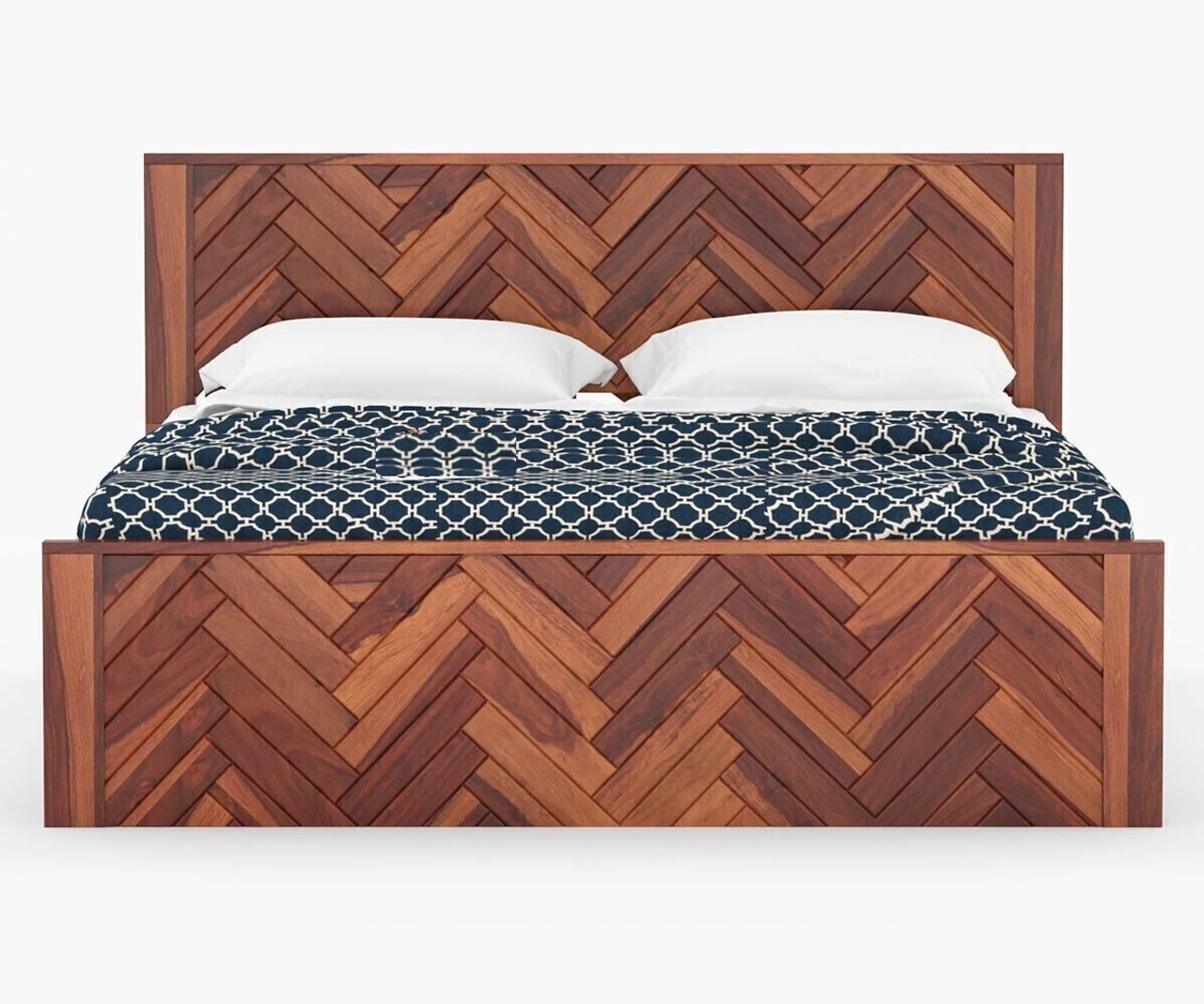 Flipkart Perfect Homes Solid Wood King Bed, 208.28 cm x 193.04 cm (6.83 ft x 6.33 ft) (Finish Color - Honey Finish, Delivery Condition - DIY(Do-It-Yourself))