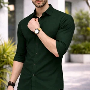 BROCON Men Regular Fit Solid Spread Collar Casual Shirt